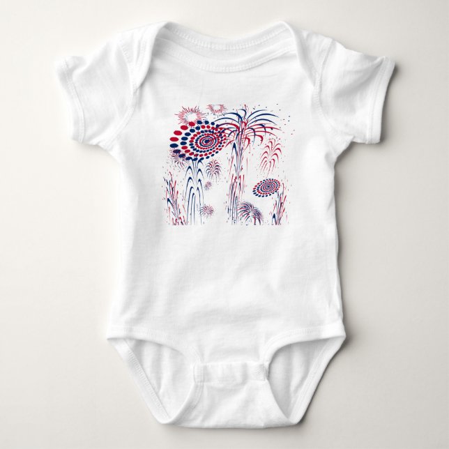  America Patriotic Fireworks 4th of July  T Shirt (Framsida)