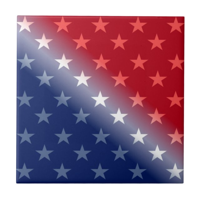 america patriotic rött vitt blått kakelplatta (Framsidan)