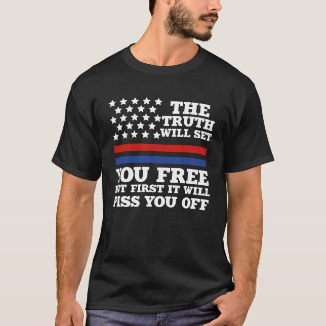 America Patriotic  The Truth Will Set You Free  2 T Shirt (Framsida)