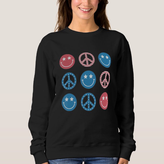 America Peace Vibes Hippie Tee 4th Of July Indepen (Framsida)