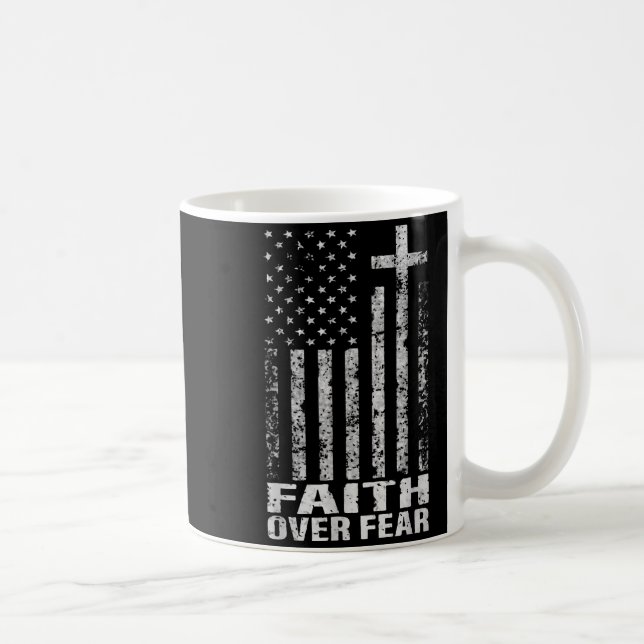 America Pride Us Flag Faith Over Fear Christian Bi Kaffemugg (Höger)
