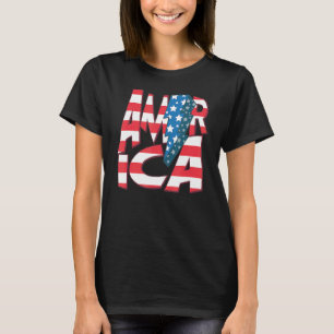 America Red Blue White USA flagga Power Patriotic  T Shirt