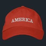 America Red Embroized Baseball Cap Broderad Keps<br><div class="desc">Amerika är broderat i vitt på detta röda unisex basebolllock eller någon av de färg som du väljer. Perfekt för att visa din patriotism på den 4 juli,  minnesdagen eller tillfälle.</div>