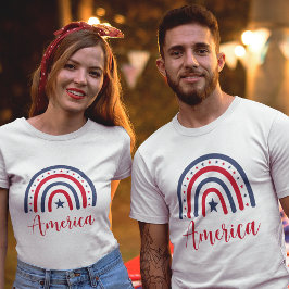 America Red White och Blue Rainbow Unisex T Shirt