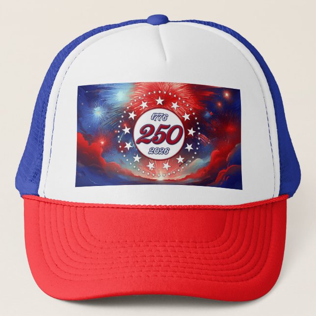 America’s 250th B-day Graphic Fireworks Clouds Wh Keps (Framsida)