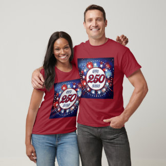 America’s 250th Birthday Graphic Fireworks Burst W T Shirt