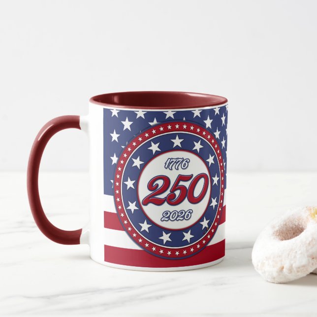 America’s 250th Birthday With USA Flag Mugg (Med munk)