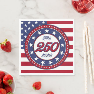 America’s 250th Birthday With USA Flag Pappersservett