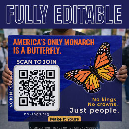 America’s Only Monarch: No Kings Day March 28 QR