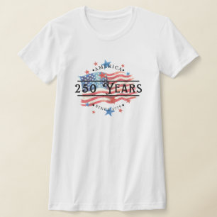 America sedan 1776 Vattenfärg Flagga & Stjärnor Da T Shirt