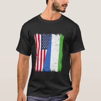 America Sierra Leone halv Flagga American Sierra L T Shirt