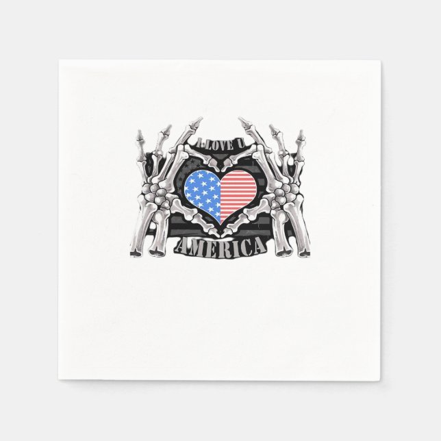 America Skeleton Händer Pappersservett (Framsidan)