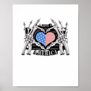 America Skeleton Händer Poster