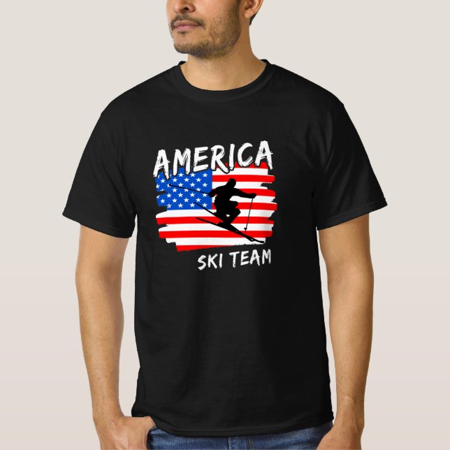 America Ski T-Shirt (Framsida)