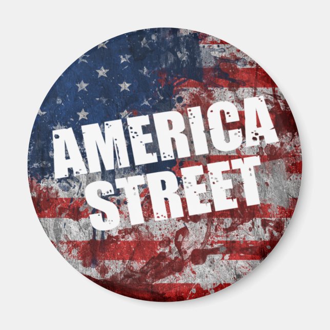 America Street Round Magnet (Framsidan)