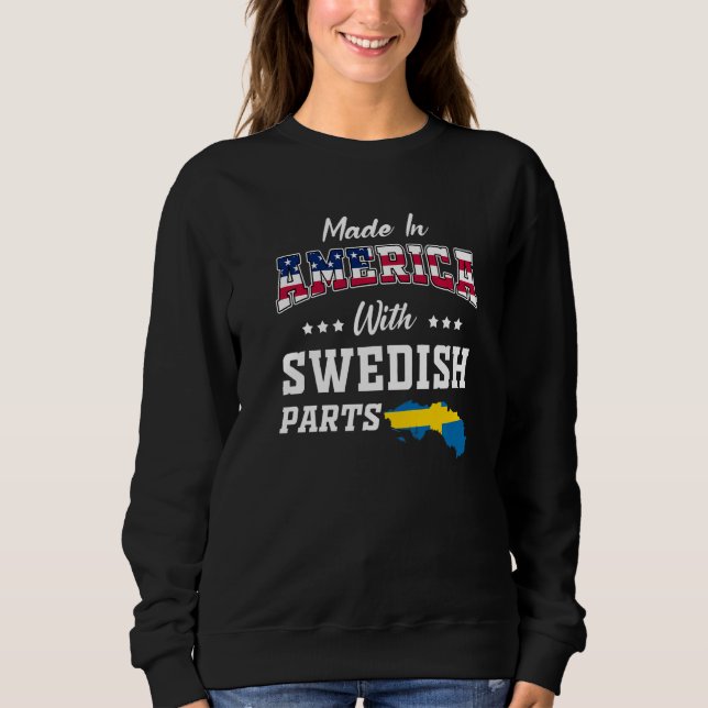 America Swedish Parts Sweden Map USA Flag Ancestry T Shirt (Framsida)