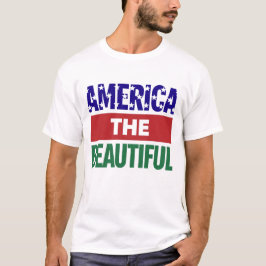 America The Beautiful Topografisk Karta T Shirt
