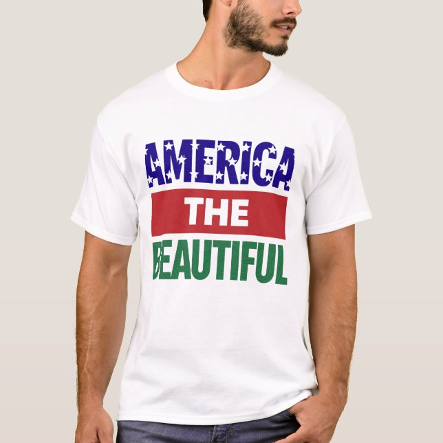 America The Beautiful Topographical Map T Shirt (Framsida)