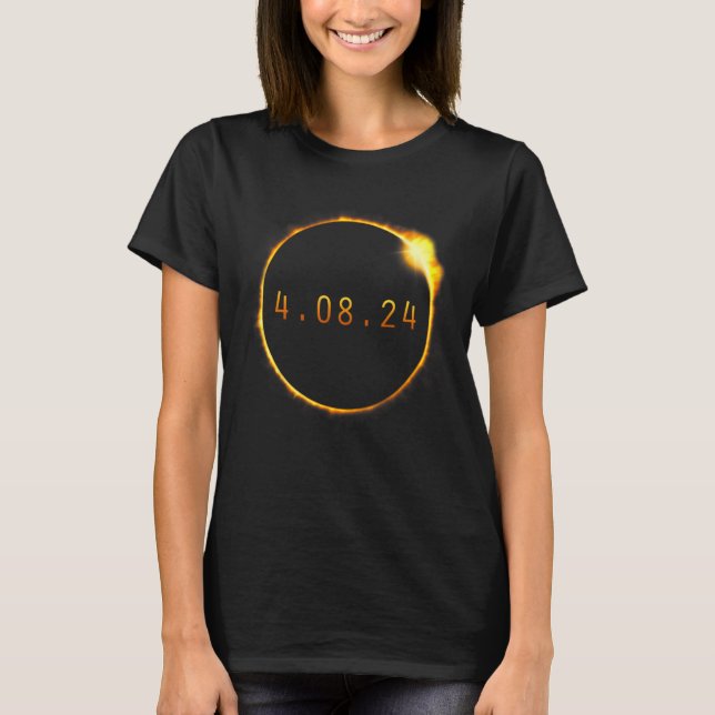 America Totality Spring 4 08 24 Total Solar Eclips T Shirt (Framsida)