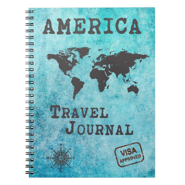 America Travel Journal Vacation Resa Planner Anteckningsbok (Framsidan)