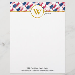 AMERICA USA Christian Stationery Letterhead Brevhuvud
