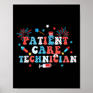 America Usa Fyrverkerier Patientvårdstekniker 4:e Poster