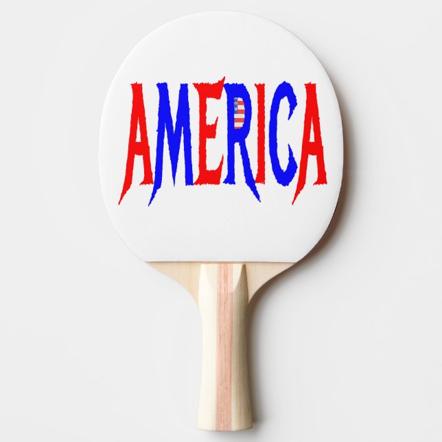 AMERICA USA Red White och Blue Pingisracket (Framsidan)