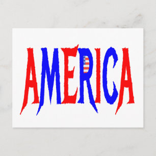 AMERICA USA Red White och Blue Vykort