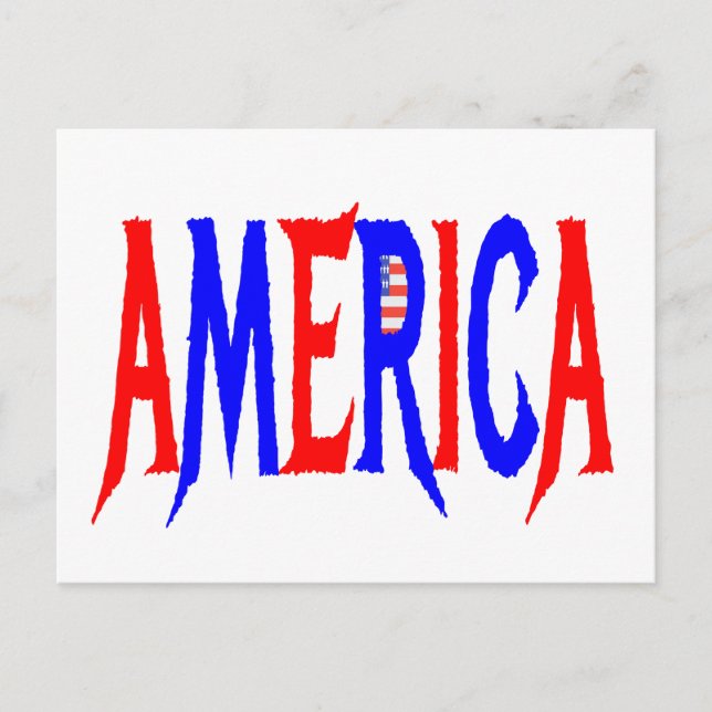 AMERICA USA Red White och Blue Vykort (Framsida)