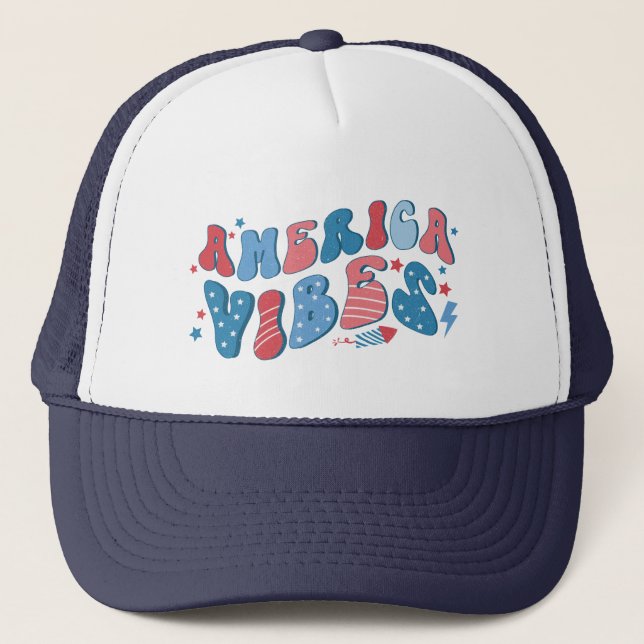 America Vibes 4 juli självständighetsdag  Keps (Framsida)