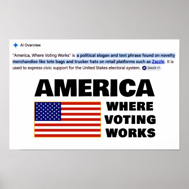 America, Where Voting Works Affisch (Framsidan)