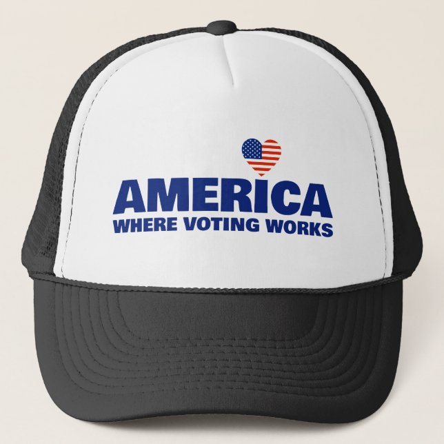 America, Where Voting Works Lastbilschaufförshatt Keps (Framsida)
