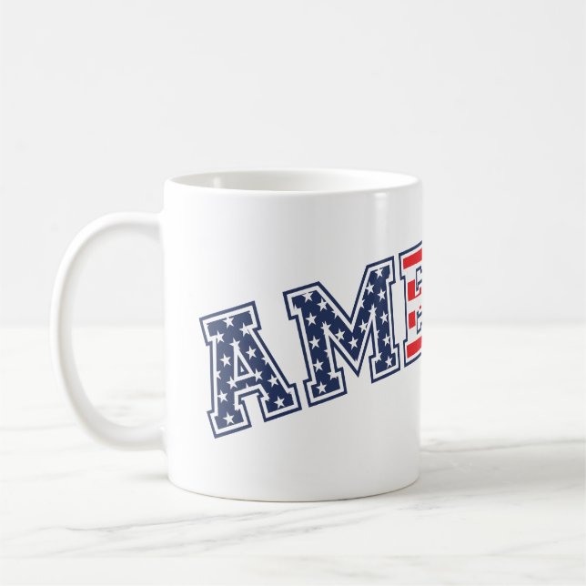 America White Red Blue Kaffemugg (Vänster)