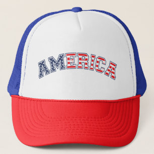 America White Red Blue Keps
