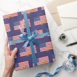 America Wrapping Papper, USA, Blue, American Flagg Presentpapper<br><div class="desc">Papper omslagning: amerikanska Flagga som omsluter och Förenta staterna (USA) - kärlek mitt land,  patrioter/sportfantaster</div>