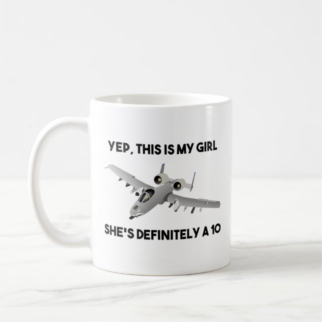American A-10 Warthog Jet Aircraft Meme Kaffemugg (Vänster)