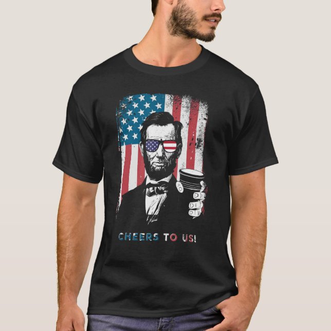 American Abraham Lincoln Eyes Flag Country T Shirt (Framsida)