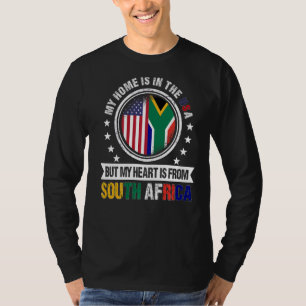 American African Flagga Heart South Afrika America T Shirt