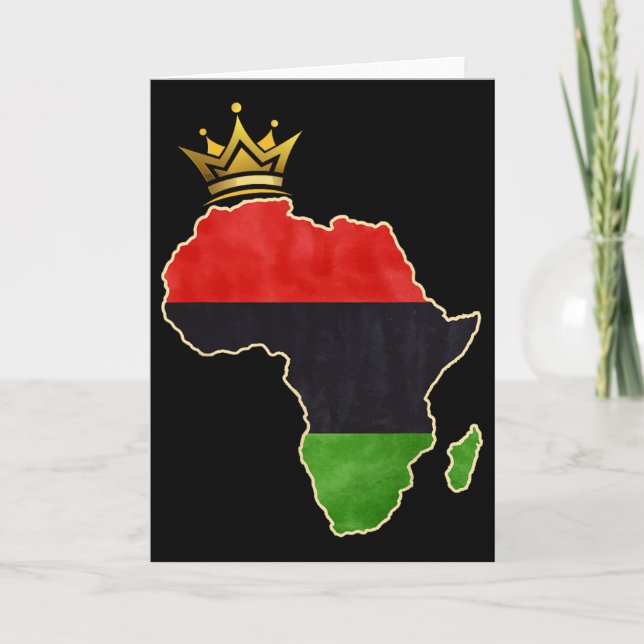 American African Queen Pan Afro Map Flag Black His Kort (Framsida)