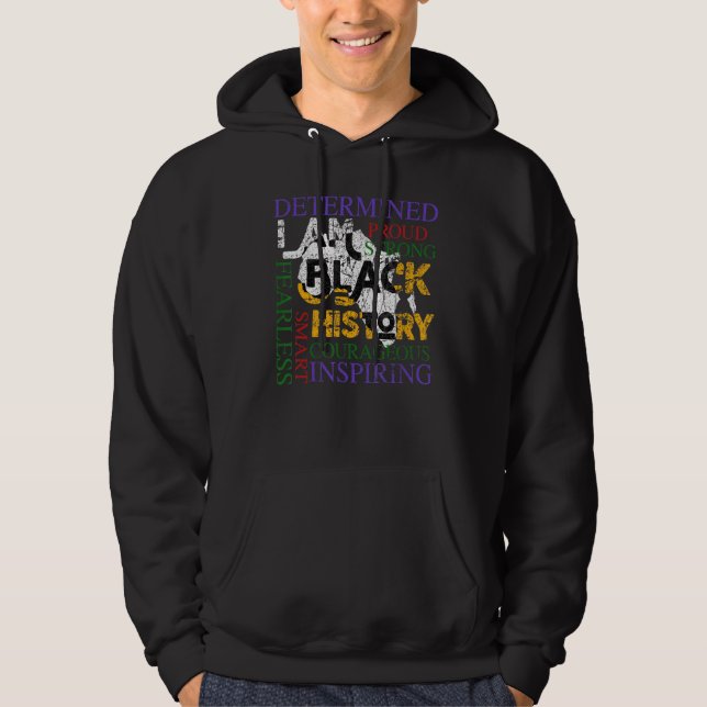 American Afrocentric Black i Am svart historia Mon Hoodie (Framsida)