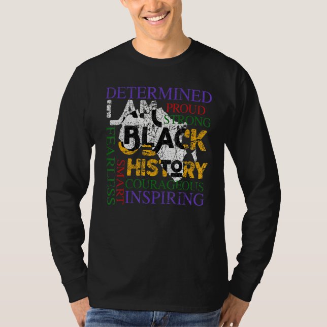 American Afrocentric Black i Am svart historia Mon T Shirt (Framsida)