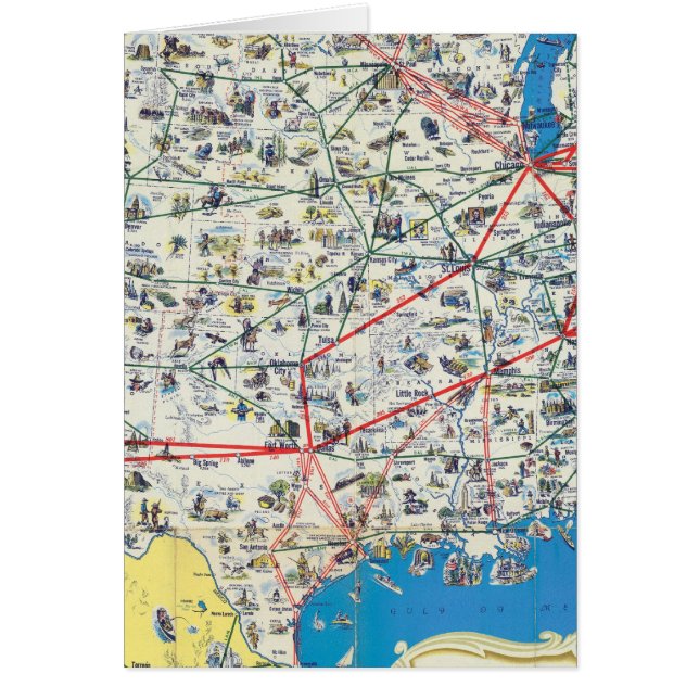 American Airlines system karta Hälsningskort (Framsidan)