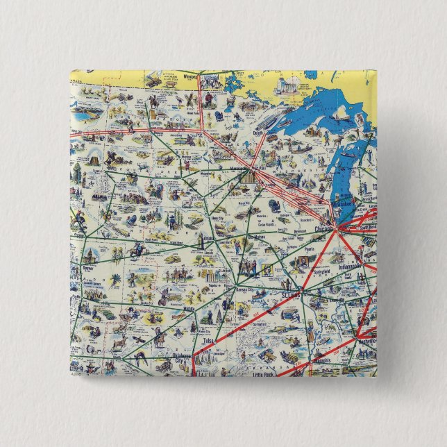 American Airlines-systemet karta Knapp (Framsida)