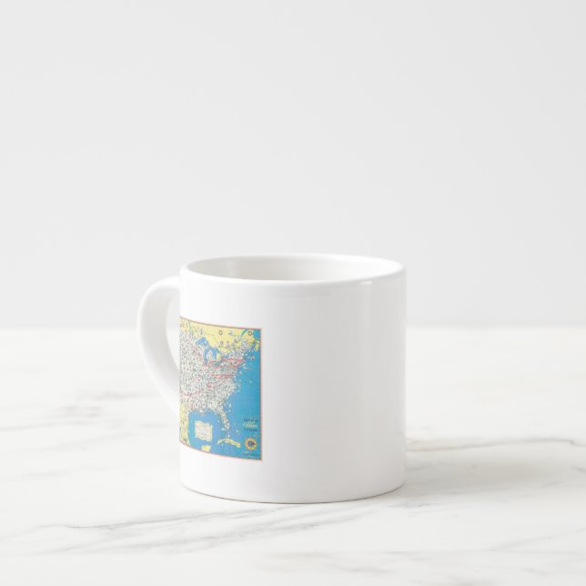 American Airlines systemkarta Espressomugg (Framsida vänster)