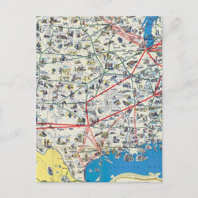 American Airlines systemkarta Vykort (Framsida)