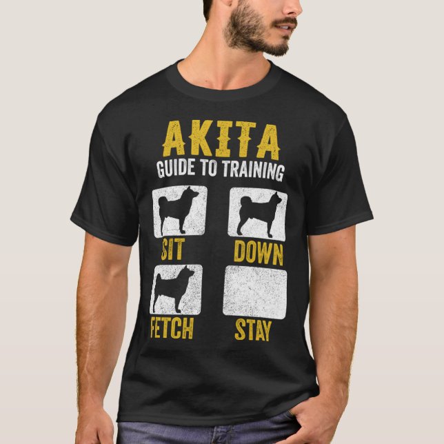 American Akita Guide To Training  Dog Mom Dad T Shirt (Framsida)