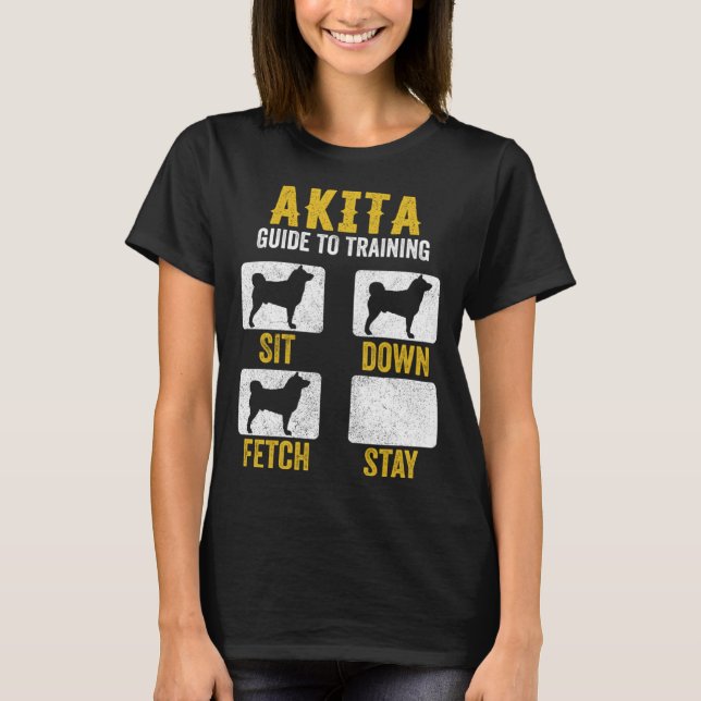 American Akita Guide To Training  Dog Mom Dad T Shirt (Framsida)
