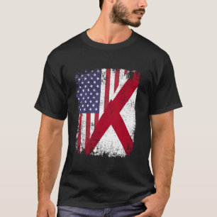 American Alabamian Roots Flaggor Amerika USA Alaba T Shirt
