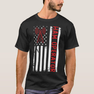 American Amatuer Radio Ham Radio Operator USA flag T Shirt