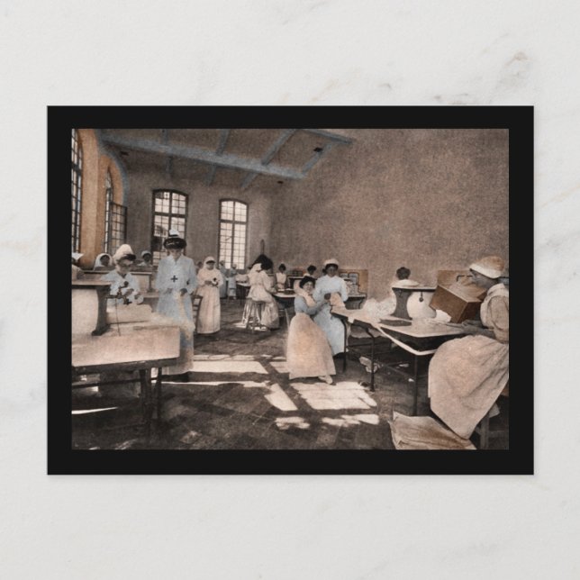 American Ambulance Hospital WWI Vykort (Framsida)